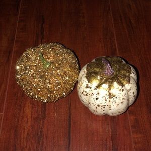 Bundle of 2: Glittery Pumpkin Decor